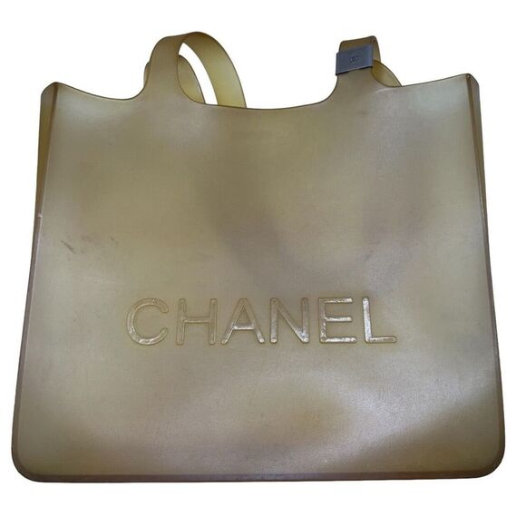 CHANEL JELLY BAG YELLOW BEIGE COLOR TOTE CC **READ** - Picture 4 of 8